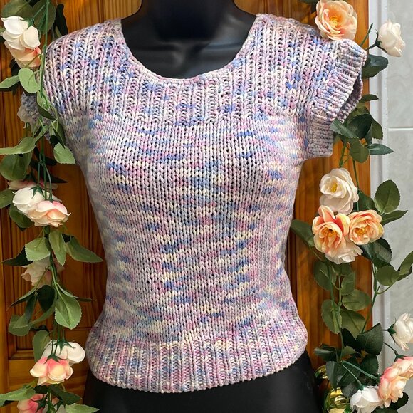 Forever 21-Multi-colored crocheted crop sweater - Picture 3 of 5